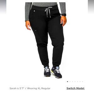 Black high waisted x-large figs pants